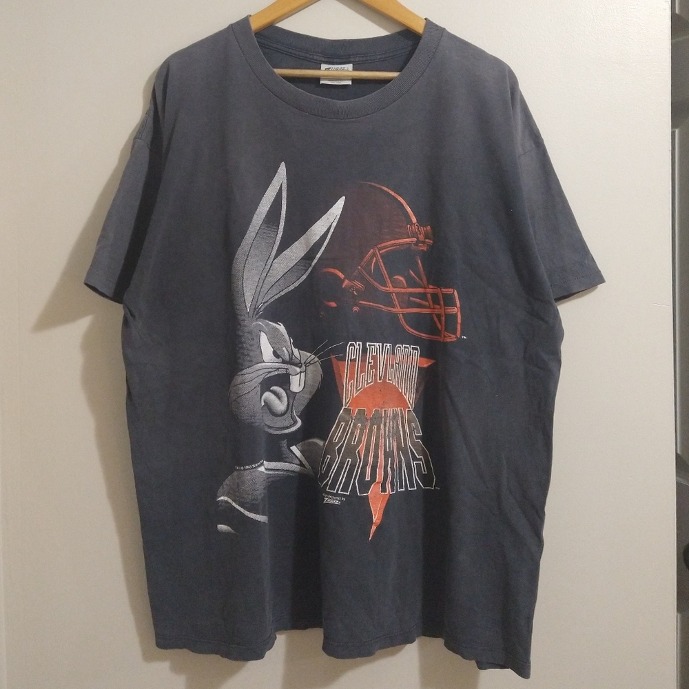 1993 Vintage Cleveland Browns Looney Tunes Bugs Bunny Single Stitch Tshirt - Picture 8 of 8